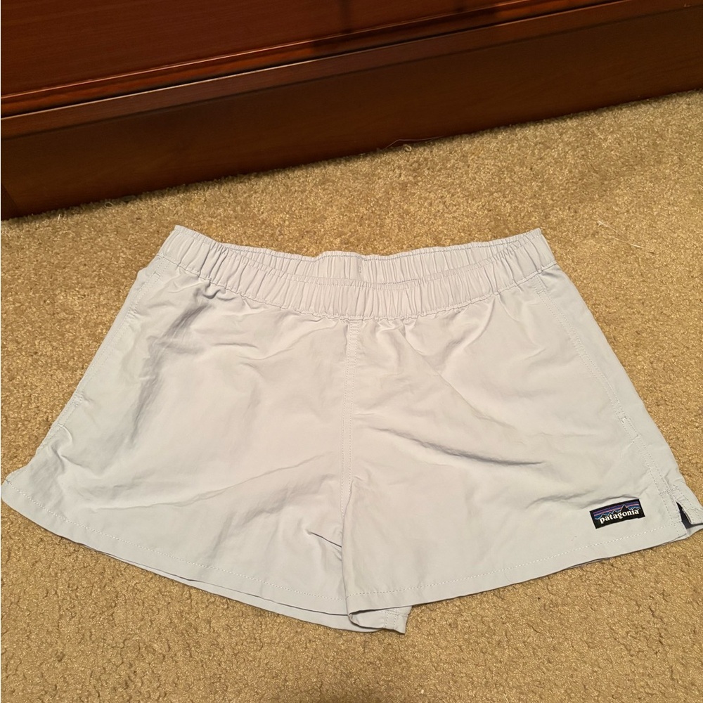Patagonia Women's Barley Baggies Athletic Shorts in Light blue